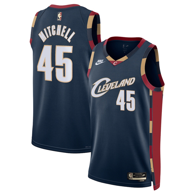 Personalized Men’s Cleveland Cavaliers #45 Donovan Mitchell Navy 2025 Classic Edition Stitched Jersey