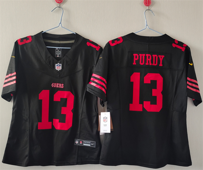 Personalized Women’s San Francisco 49ers #13 Brock Purdy Black F.U.S.E Untouchable Stitched Jersey(Run Small)