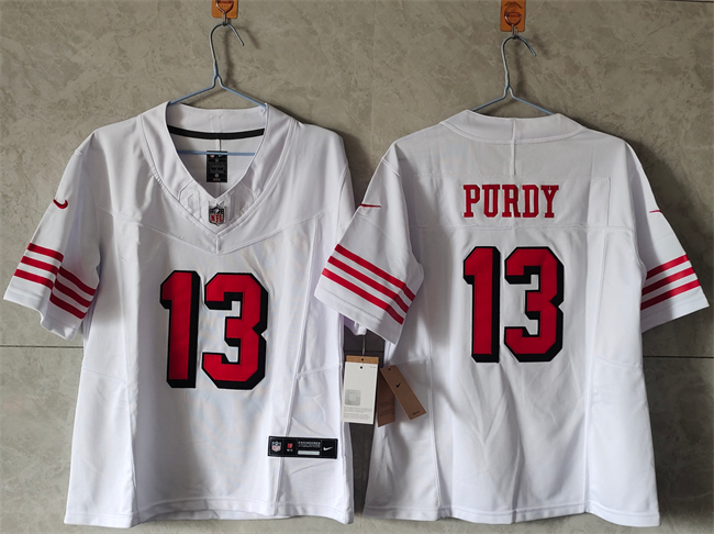 Personalized Women’s San Francisco 49ers #13 Brock Purdy New White F.U.S.E Untouchable Stitched Jersey(Run Small)