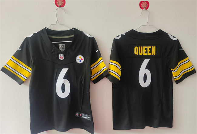 Personalized Women’s Pittsburgh Steelers #6 Patrick Queen F.U.S.E Black Stitched Football Jersey(Run Small)