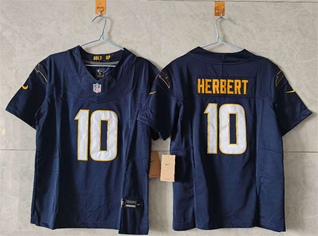 Personalized Women’s Los Angeles Chargers #10 Justin Herbert Navy 2025 F.U.S.E. Alternate Limited Stitched Football Jersey(Run Small)