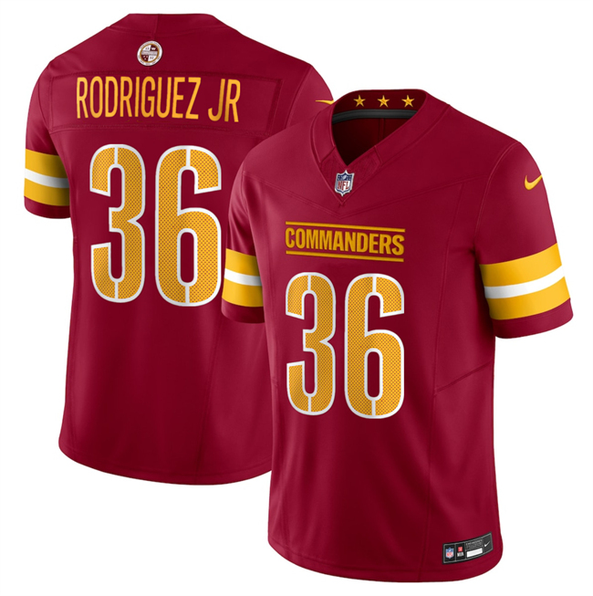 Personalized Men’s Washington Commanders #36 Chris Rodriguez Jr Burgundy 2025 Draft F.U.S.E. Limited Stitched Football Jersey