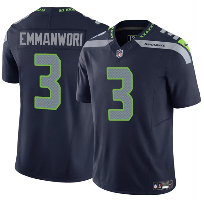 Personalized Men’s Seattle Seahawks #3 Nick Emmanwori Navy 2025 F.U.S.E. Untouchable Limited Stitched Football Jersey