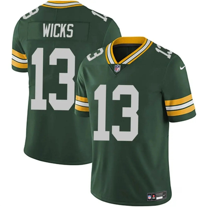 Personalized Men’s Green Bay Packers #13 Dontayvion Wicks Green 2025 Untouchable Limited Stitched Football Jersey