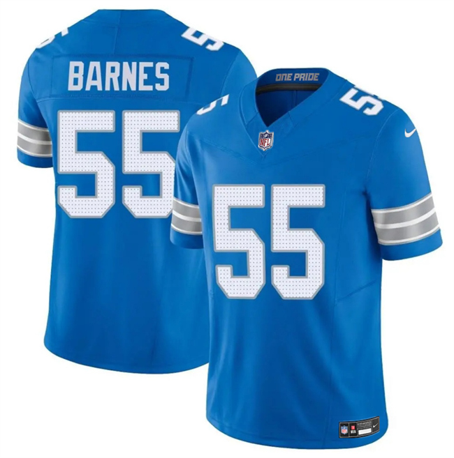 Personalized Men’s Detroit Lions #55 Derrick Barnes Blue 2025 F.U.S.E. Limited Stitched Jersey