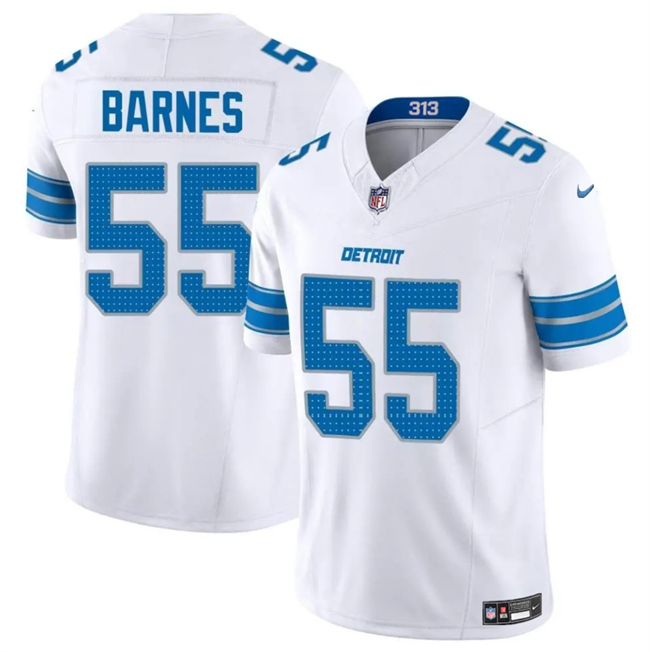 Personalized Men’s Detroit Lions #55 Derrick Barnes White 2025 F.U.S.E. Limited Stitched Jersey