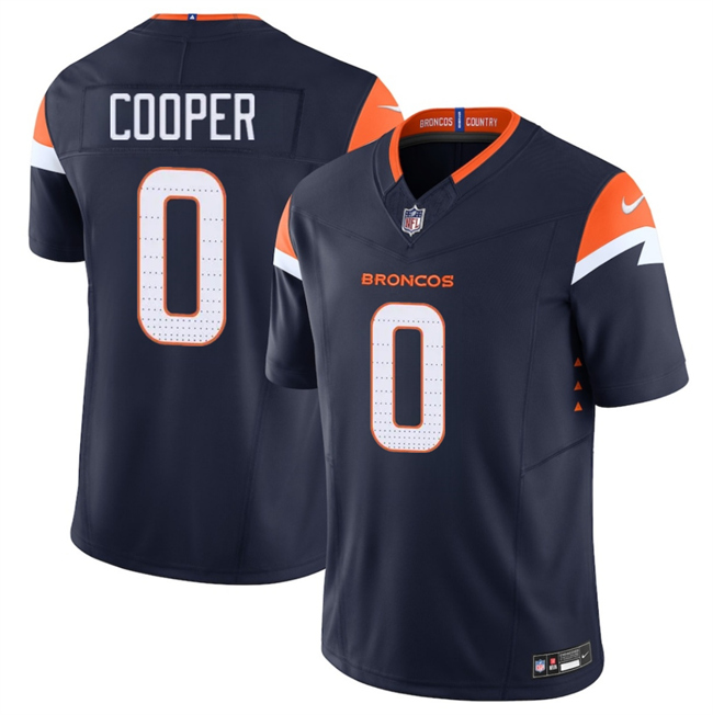 Personalized Men’s Denver Broncos #0 Jonathon Cooper Navy F.U.S.E. Limited Stitched Football Jersey