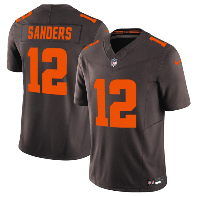 Personalized Men’s Cleveland Browns #12 Shedeur Sanders Brown 2025 F.U.S.E. Alpha Dawg Limited Stitched Football Jersey