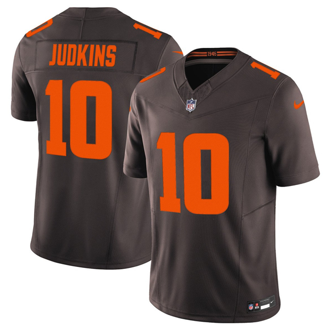 Personalized Men’s Cleveland Browns #10 Quinshon Judkins Brown 2025 F.U.S.E. Alpha Dawg Limited Stitched Football Jersey