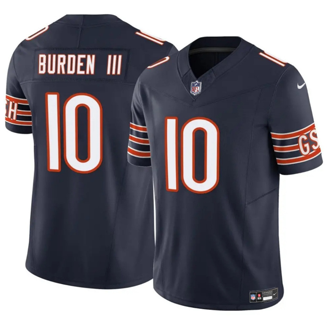 Personalized Men’s Chicago Bears #10 Luther Burden III Navy 2025 F.U.S.E. Untouchable Limited Stitched Football Jersey