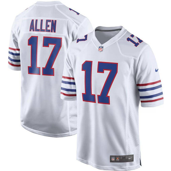 Personalized Men’s Buffalo Bills #17 Josh Allen White Stitched Game Jersey