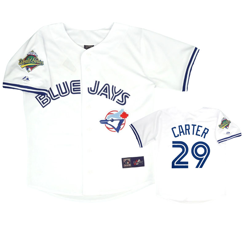 Personalized Men’s Toronto Blue Jays #29 Joe Carter 1993 Cooperstown World Series Home Jersey