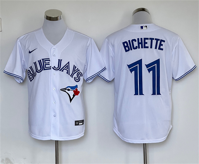 Personalized Men’s Toronto Blue Jays #11 Bo Bichette White Cool Base Stitched Baseball Jersey