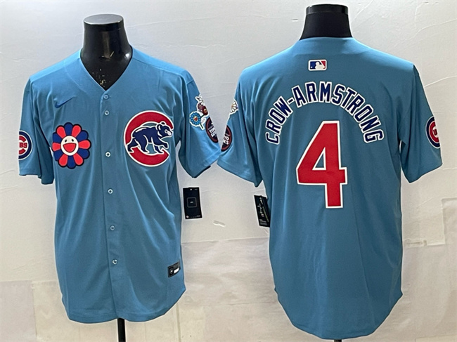 Personalized Men’s Chicago Cubs #4 Pete Crow-Armstrong Blue 2025 Tokyo Series 2nd Alternate Limited Stitched Baseball Jersey