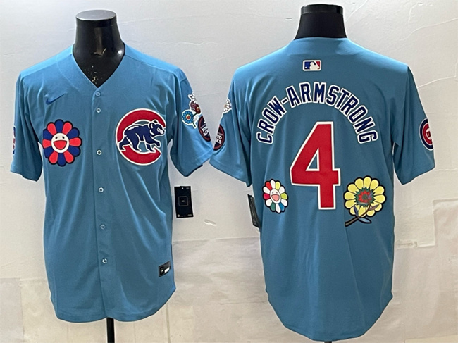 Personalized Men’s Chicago Cubs #4 Pete Crow-Armstrong Blue 2025 Tokyo Series 2nd Alternate Limited Stitched Baseball Jerseys