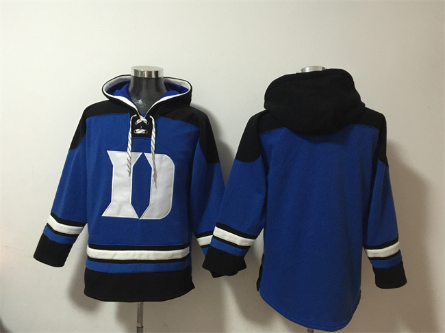 Personalized Men’s Duke Blue Devils Blank Royal Ageless Must-Have Lace-Up Pullover Hoodie