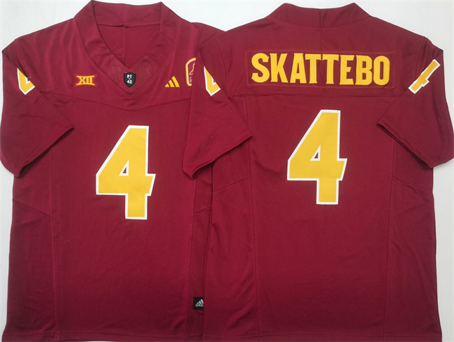Personalized Men’s Arizona State Sun Devils #4 Cam Skattebo Red 2025 F.U.S.E. Limited Stitched Jersey