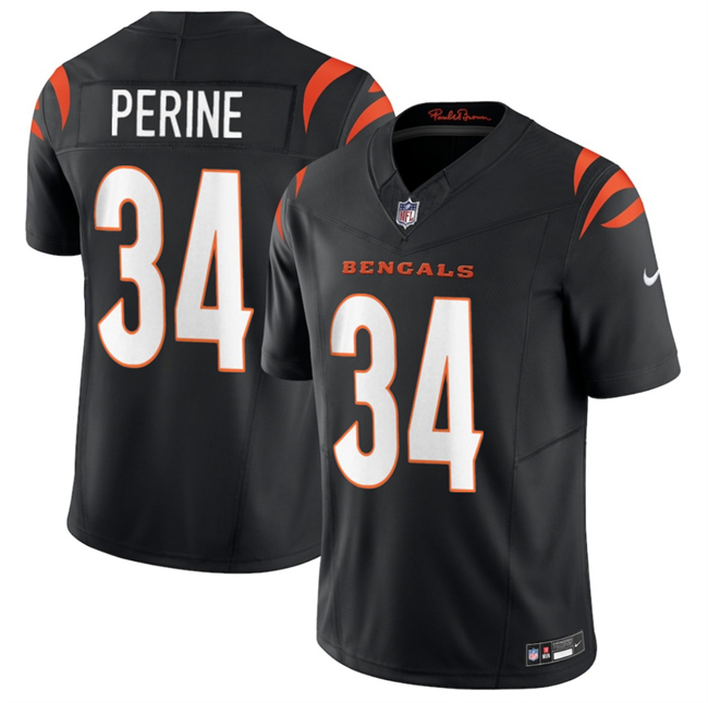 Personalized Men’s Cincinnati Bengals #34 Samaje Perine Black 2025 F.U.S.E. Untouchable Limited Stitched Football Jersey