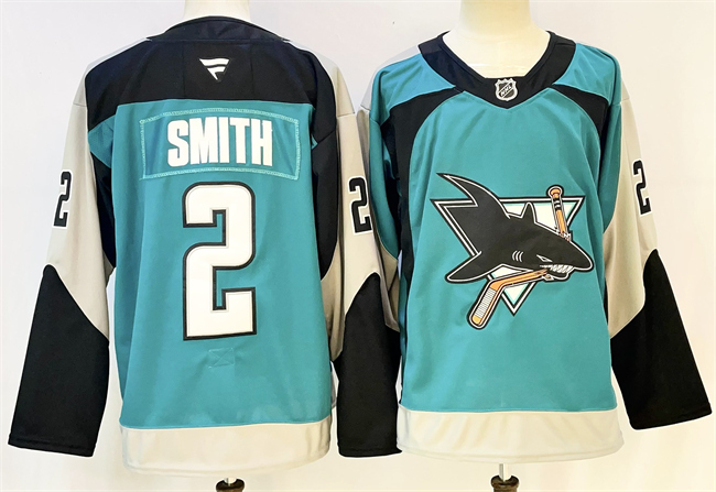 Personalized Men’s San Jose Sharks #2 Will Smith Teal 2025 Alternate Stitched Hockey Jersey