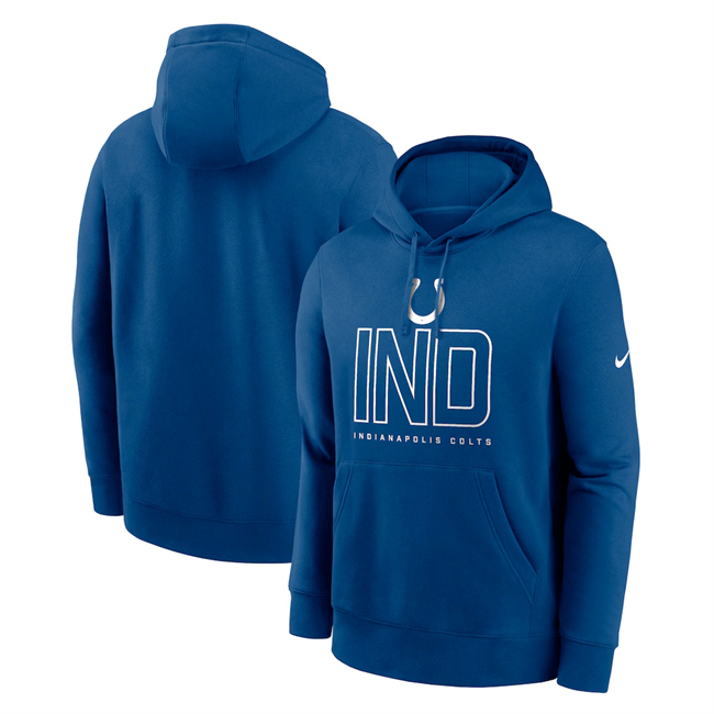 Personalized Men’s Indianapolis Colts Royal Busted Play Club Fleece Pullover Hoodie