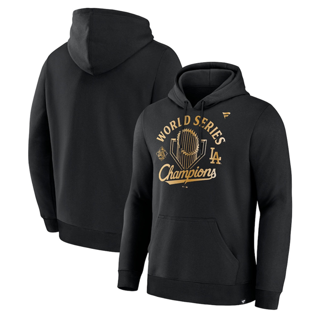 Personalized Men’s Los Angeles Dodgers Black 2025 World Series Champions Locker Room Parade Hoodie