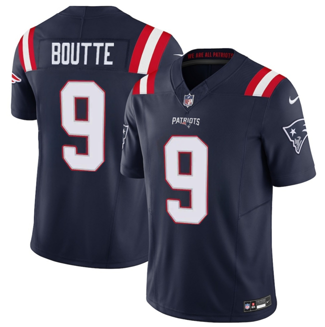 Personalized Men’s New England Patriots #9 Kayshon Boutte Navy 2025 F.U.S.E. Limited Stitched Football Jersey