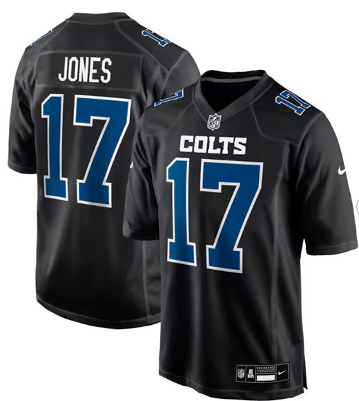 Personalized Men’s Indianapolis Colts #17 Daniel Jones Black Stitched Game Jersey