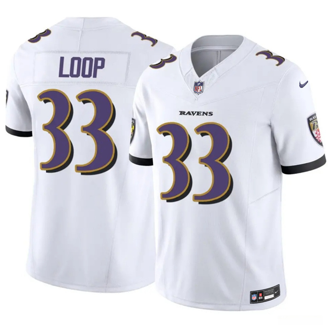 Personalized Men’s Baltimore Ravens #33 Tyler Loop White 2025 F.U.S.E. Limited Football Jersey