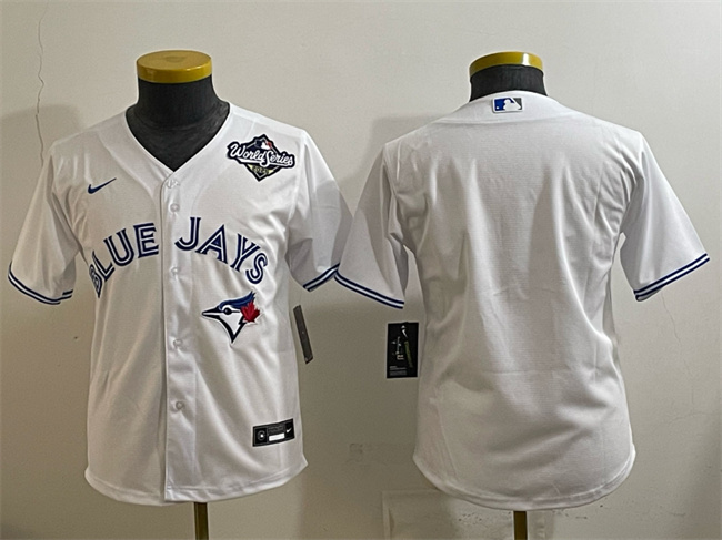 Personalized Youth Toronto Blue Jays Blank White 2025 World Series Cool Base Stitched Baseball Jersey
