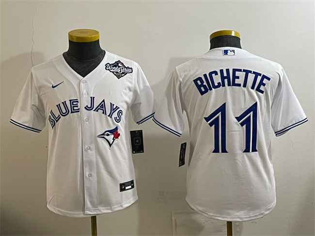 Personalized Youth Toronto Blue Jays #11 Bo Bichette White 2025 World Series Cool Base Stitched Baseball Jersey