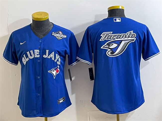 Personalized Women’s Toronto Blue Jays Team Big Logo Royal 2025 World Series Cool Base Stitched Baseball Jersey(Run Small)