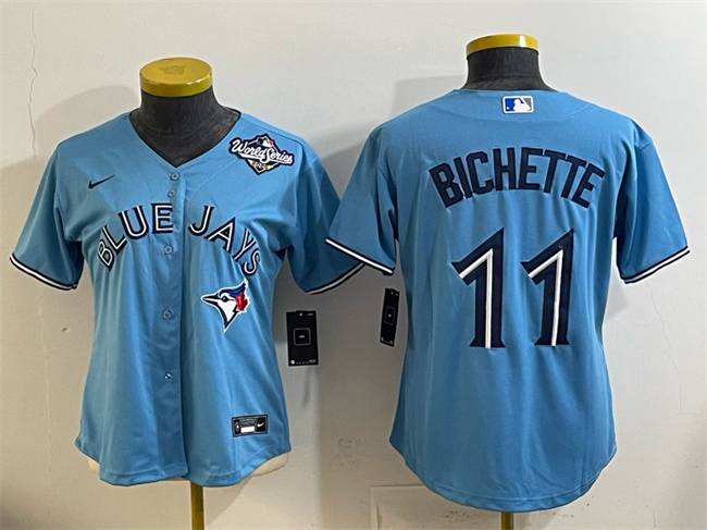 Personalized Women’s Toronto Blue Jays #11 Bo Bichette Blue 2025 World Series Cool Base Stitched Baseball Jersey(Run Small)