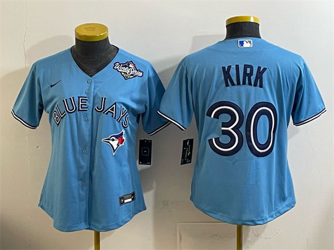 Personalized Women’s Toronto Blue Jays #30 Alejandro Kirk Blue 2025 World Series Cool Base Stitched Baseball Jersey(Run Small)
