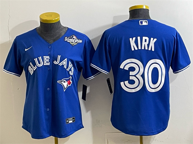 Personalized Women’s Toronto Blue Jays #30 Alejandro Kirk Royal 2025 World Series Cool Base Stitched Baseball Jersey(Run Small)