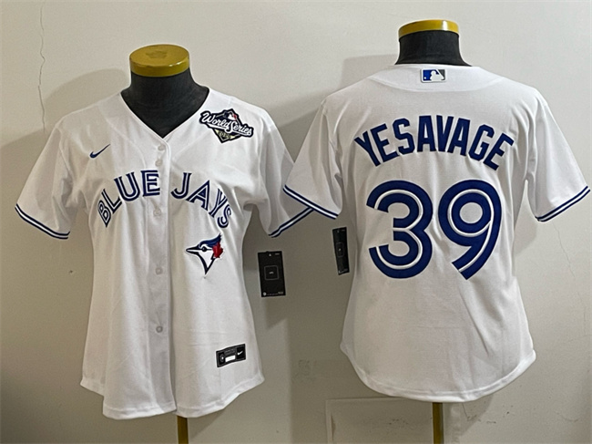 Personalized Women’s Toronto Blue Jays #39 Trey Yesavage White 2025 World Series Home Cool Base Stitched Baseball Jersey(Run Small)