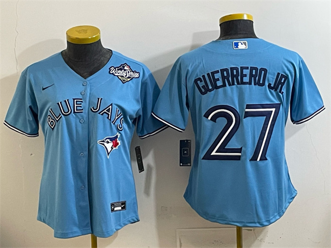 Personalized Women’s Toronto Blue Jays #27 Vladimir Guerrero Jr. Blue 2025 World Series Cool Base Stitched Baseball Jersey(Run Small)