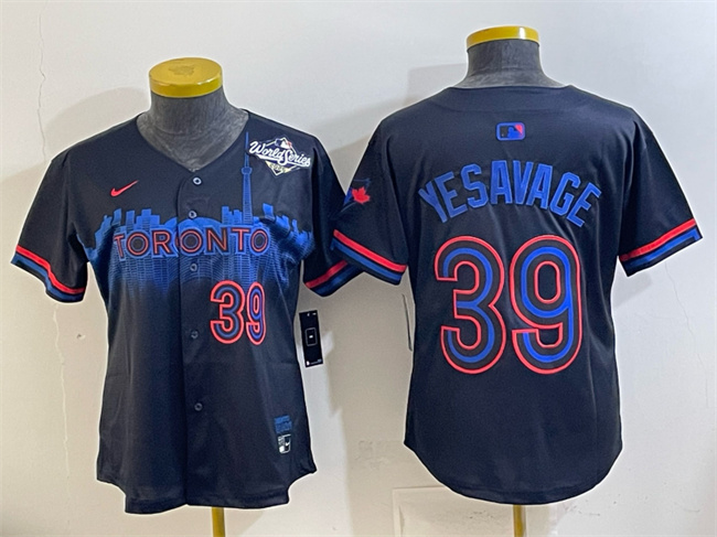 Personalized Women’s Toronto Blue Jays #39 Trey Yesavage Navy 2025 World Series City Connect Limited Stitched Baseball Jersey(Run Small)