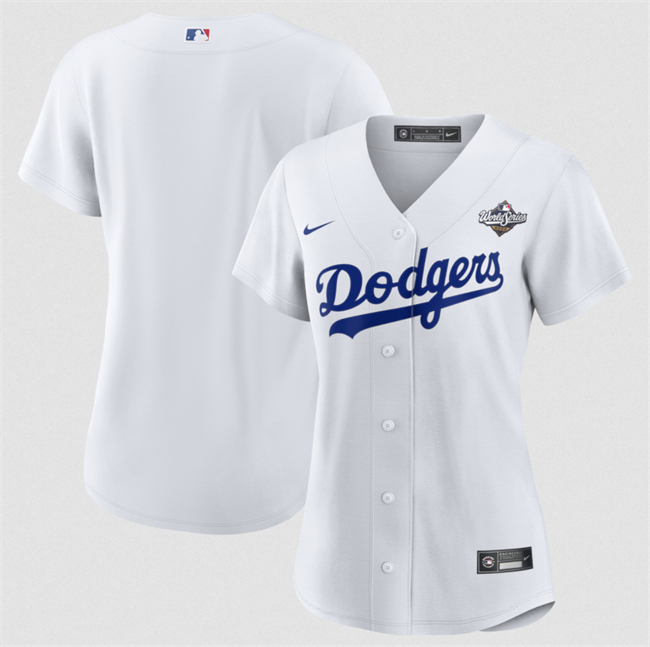 Personalized Women’s Los Angeles Dodgers Blank White 2025 World Series Home Cool Base Stitched Baseball Jersey(Run Small)