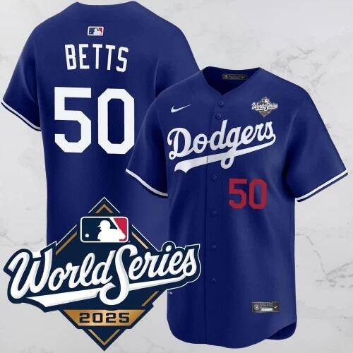 Personalized Men’s Los Angeles Dodgers ACTIVE PLAYER Blue 2025 World Series Limited Stitched Baseball Jersey