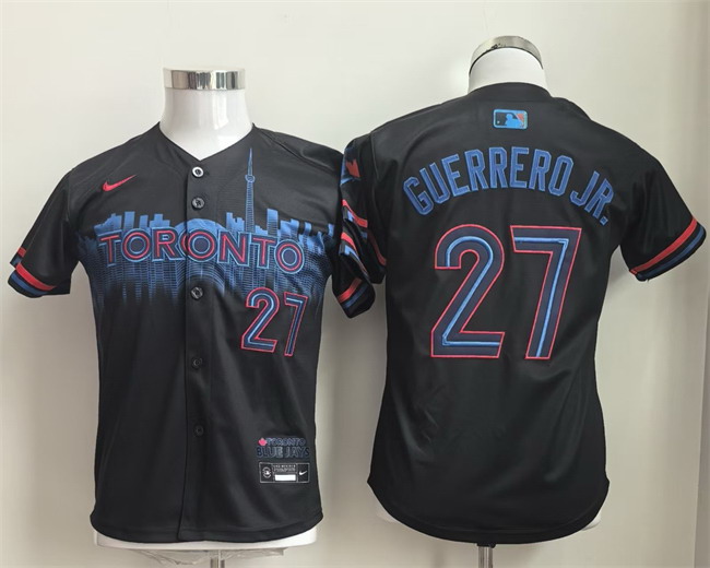 Personalized Youth Toronto Blue Jays #27 Vladimir Guerrero Jr. Navy 2024 City Connect Limited Stitched Baseball Jersey