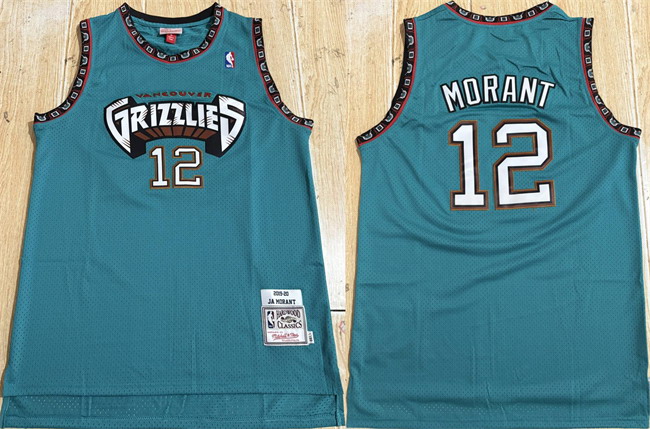 Personalized Men’s Memphis Grizzlies #12 Ja Morant Teal Throwback Stitched Jersey