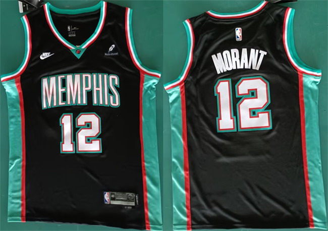 Personalized Men’s Memphis Grizzlies #12 Ja Morant Black 2025 Classic Edition Stitched Basketball Jersey