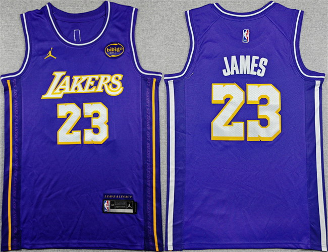 Personalized Men’s Los Angeles Lakers #23 LeBron James Purple 2025 Stitched Basketball Jersey