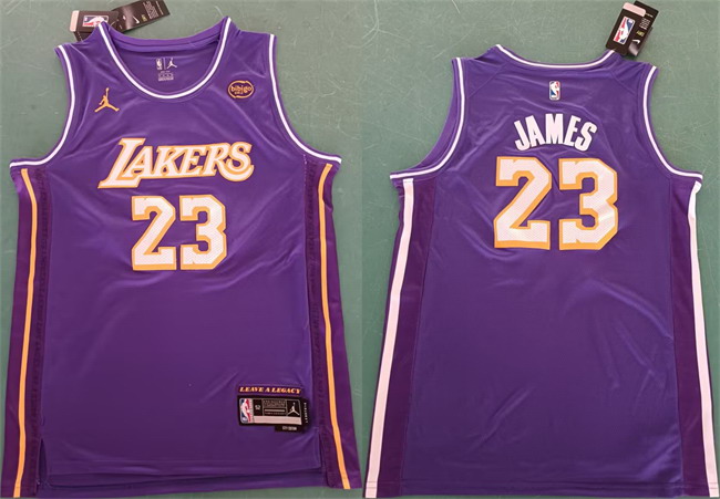 Personalized Men’s Los Angeles Lakers #23 LeBron James Purple 2025 Statement Edition Stitched Basketball Jersey
