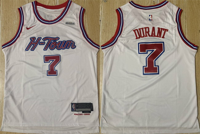 Personalized Men’s Houston Rockets #7 Kevin Durant White 2024 25 Stitched Jersey