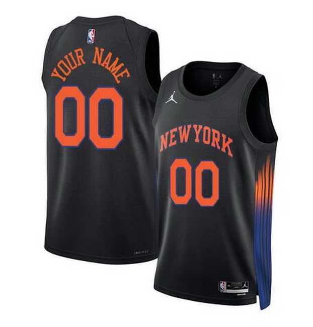 Personalized Men’s New Yok Knicks Active Player Black 2025 Statement Edition Stitched Basketball Jersey