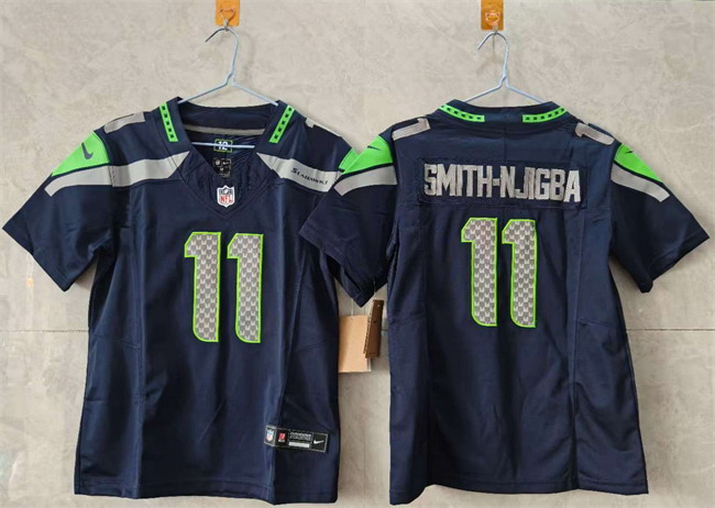 Personalized Women’s Seattle Seahawks #11 Jaxon Smith-Njigba Navy 2025 Limited Stitched Football Jersey(Run Small)