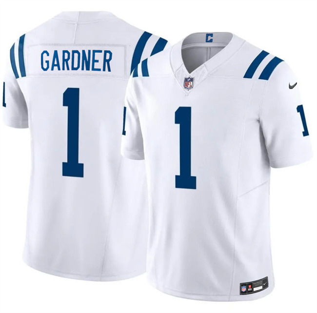 Personalized Men’s Indianapolis Colts #1 Sauce Gardner White 2025 F.U.S.E. Limited Stitched Football Jersey