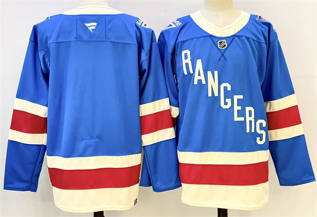 Personalized Men’s New York Rangers Blank Blue 2025 Stitched Hockey Jersey