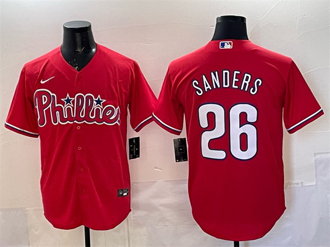 Personalized Men’s Philadelphia Phillies #26 Ben Sanders Red Cool Base Stitched Jersey